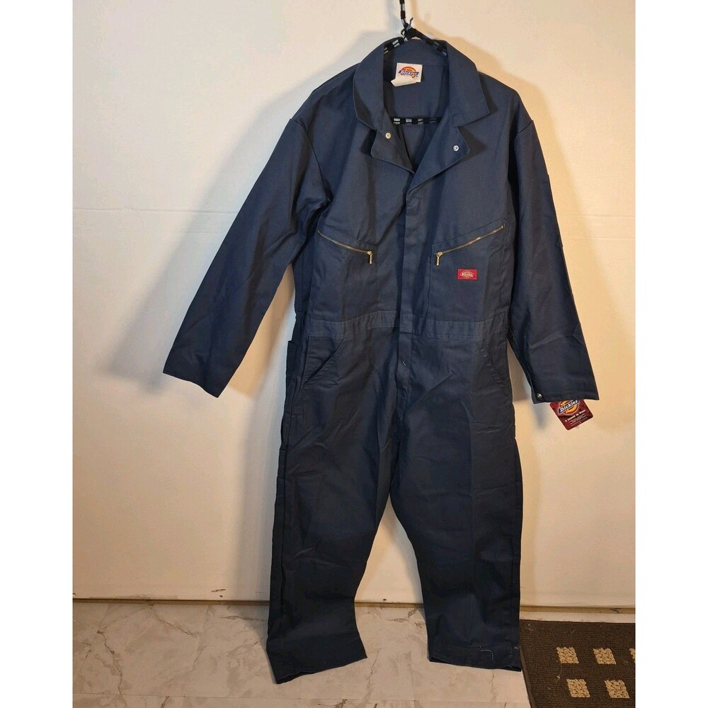 Dickies Men's Navy Blue Coveralls Size 48 Tall New With Defects STAINED 4879NV